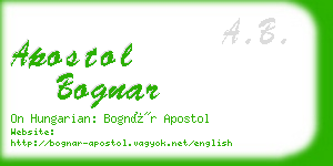 apostol bognar business card